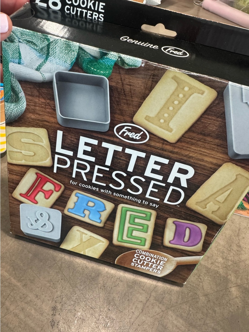 FRED Letter Press Cookie Cutter & Stamper Set-for cookies with something to say!